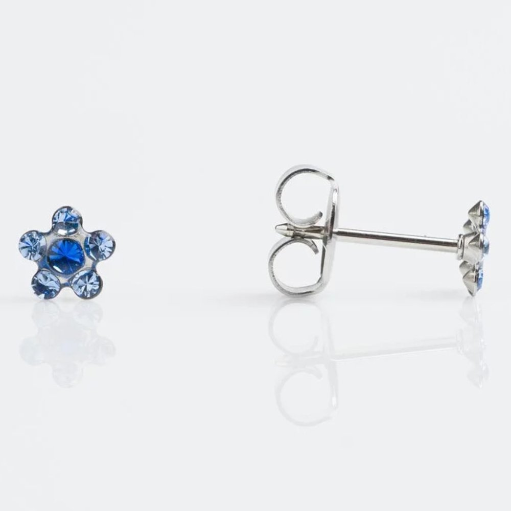 Studex Stainless Steel Daisy Light SEP Sapphire Ear Piercing Earrings